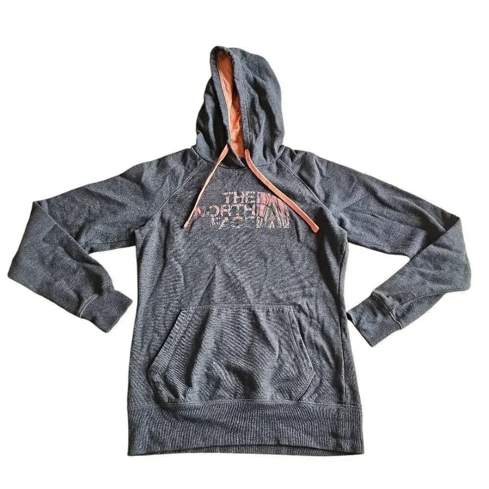 The North Face womens Sz S gray coral hoddy sweater
